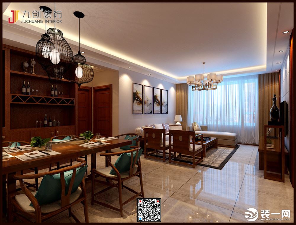 张店明发世贸130平米装修案例-淄博九创装饰 张店明发世贸130平米装修案例-淄博九创装饰